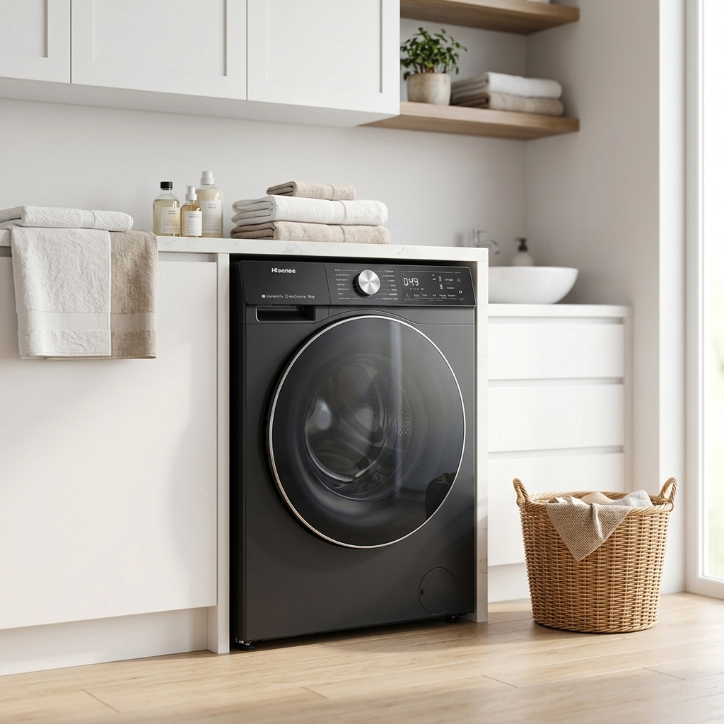ماشین لباسشویی ۱۲ کیلو گرم هایسنس مدل WF5S1245BB رنگ مشکی