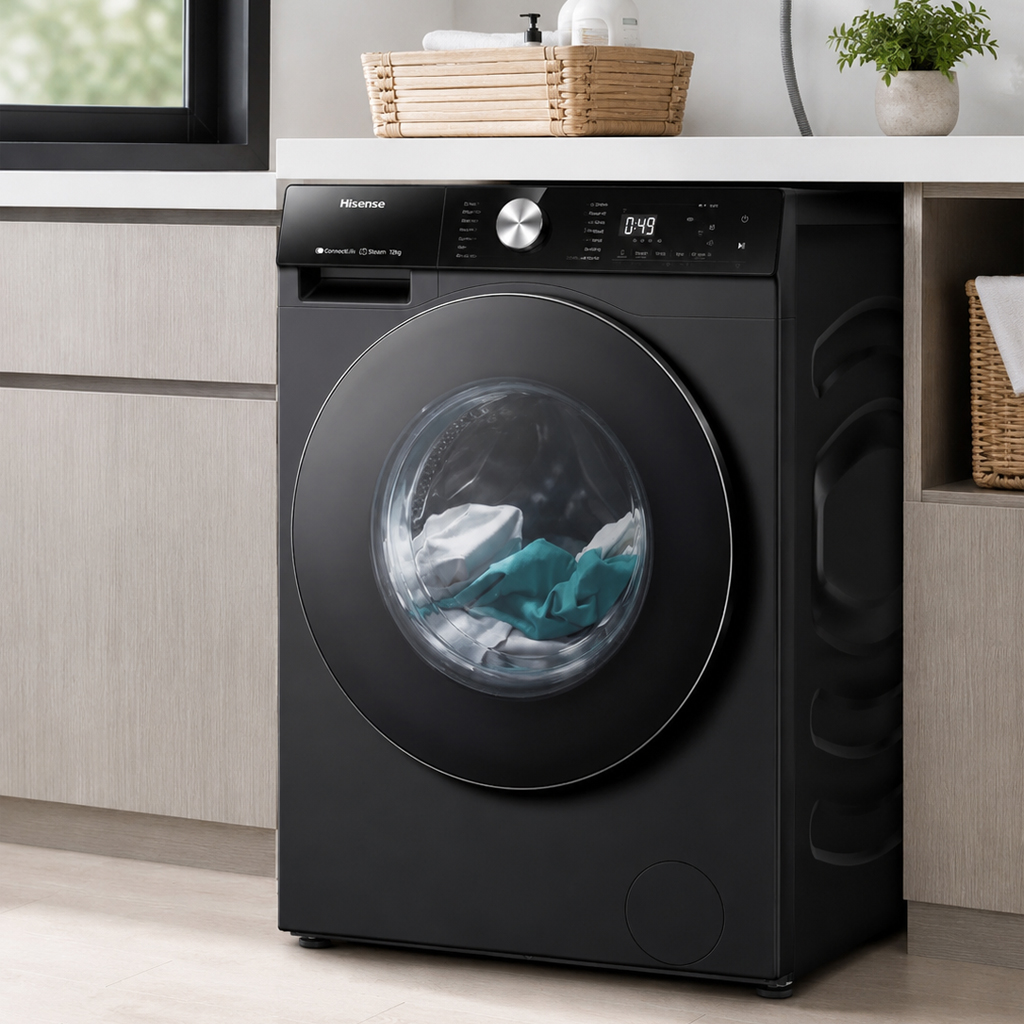 ماشین لباسشویی ۱۲ کیلو گرم هایسنس مدل WF5S1245BB رنگ مشکی