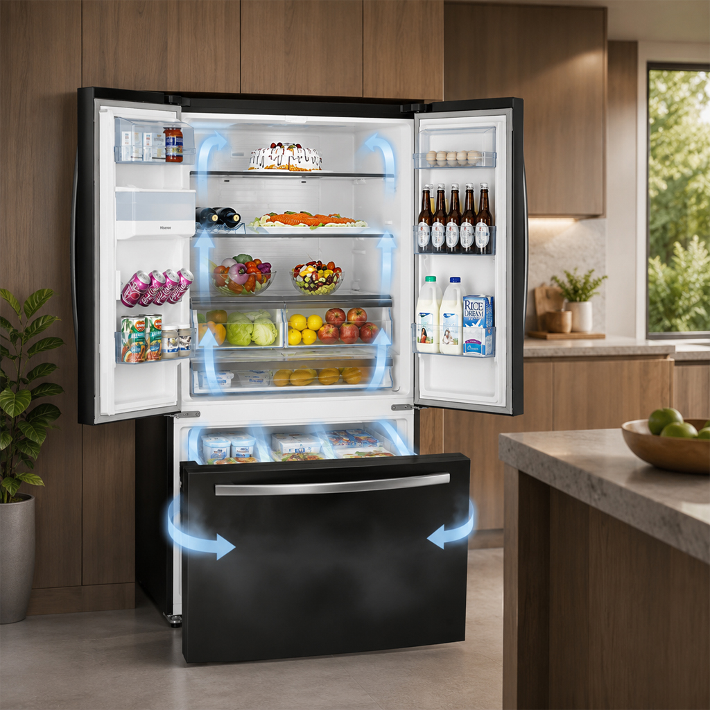 یخچال هایسنس ساید بای ساید فرنچ ۳۰ فوت مدل RF820N4WBU1