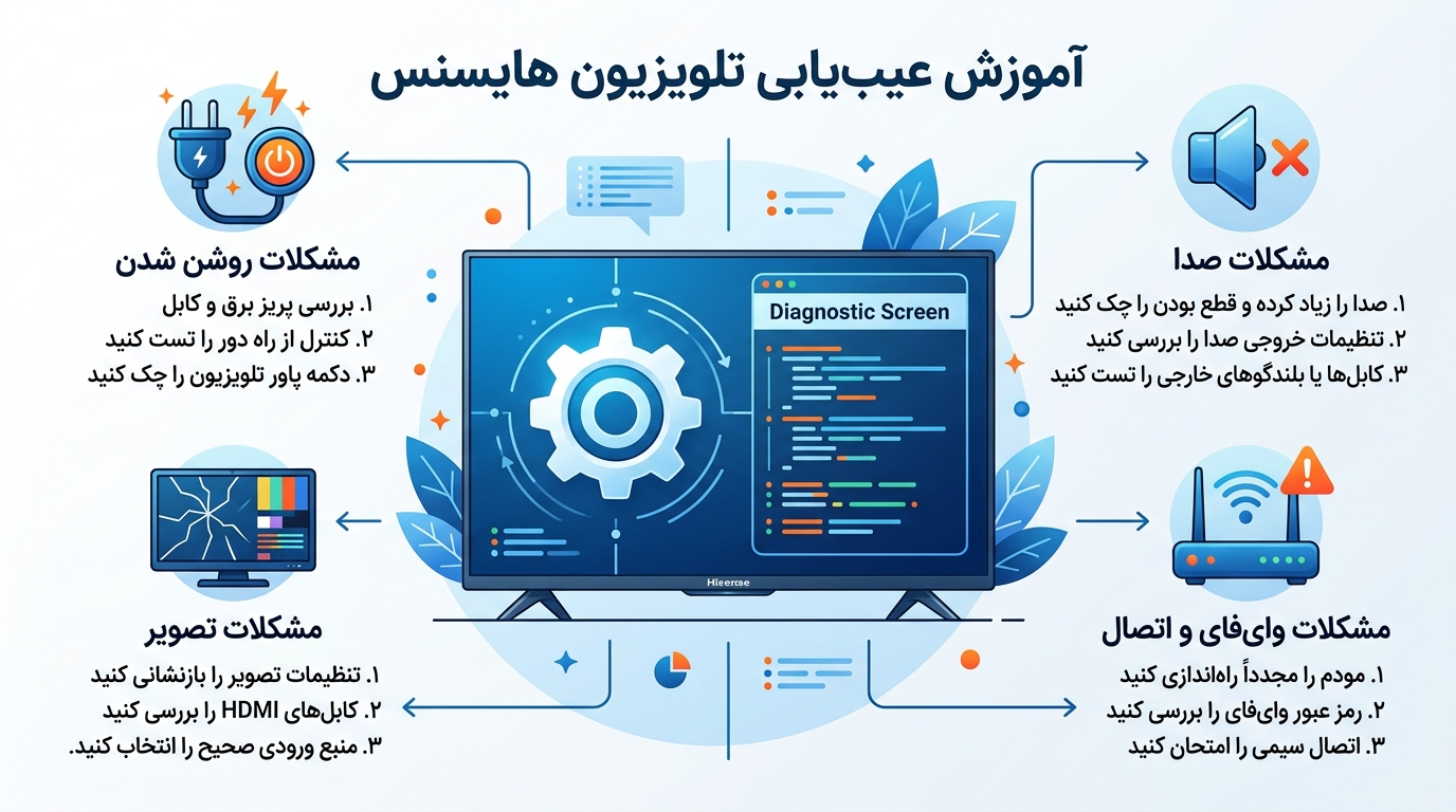 آموزش عیب یابی تلوزیون هایسنس